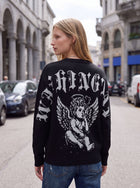 Oversized Graphic Angel Knit Sweater