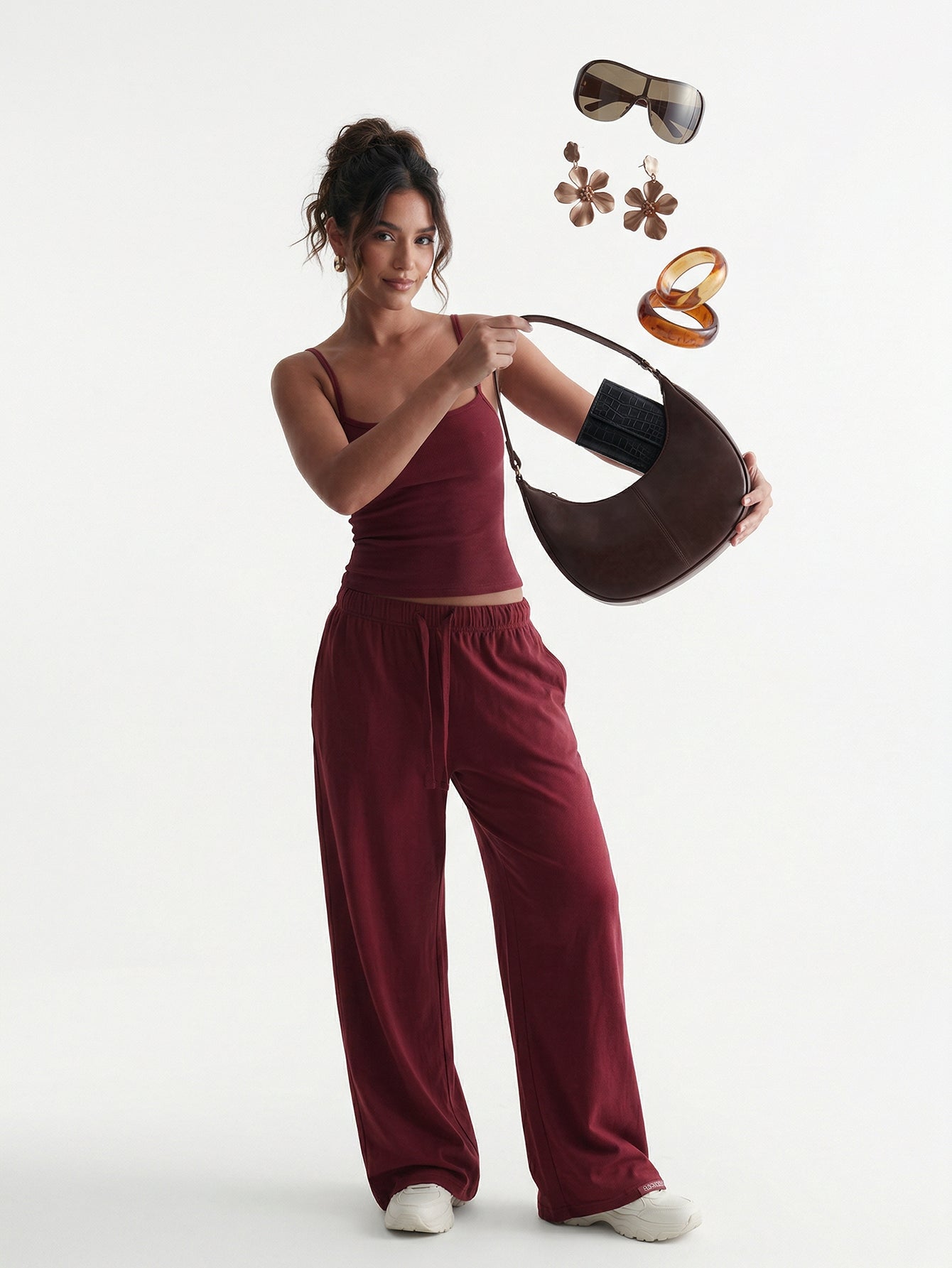 Spaghetti Strap Wide Leg Pants Set