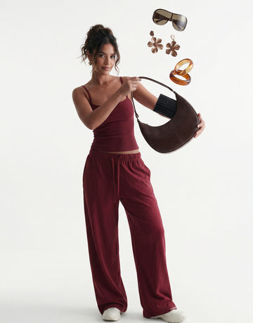 Spaghetti Strap Wide Leg Pants Set