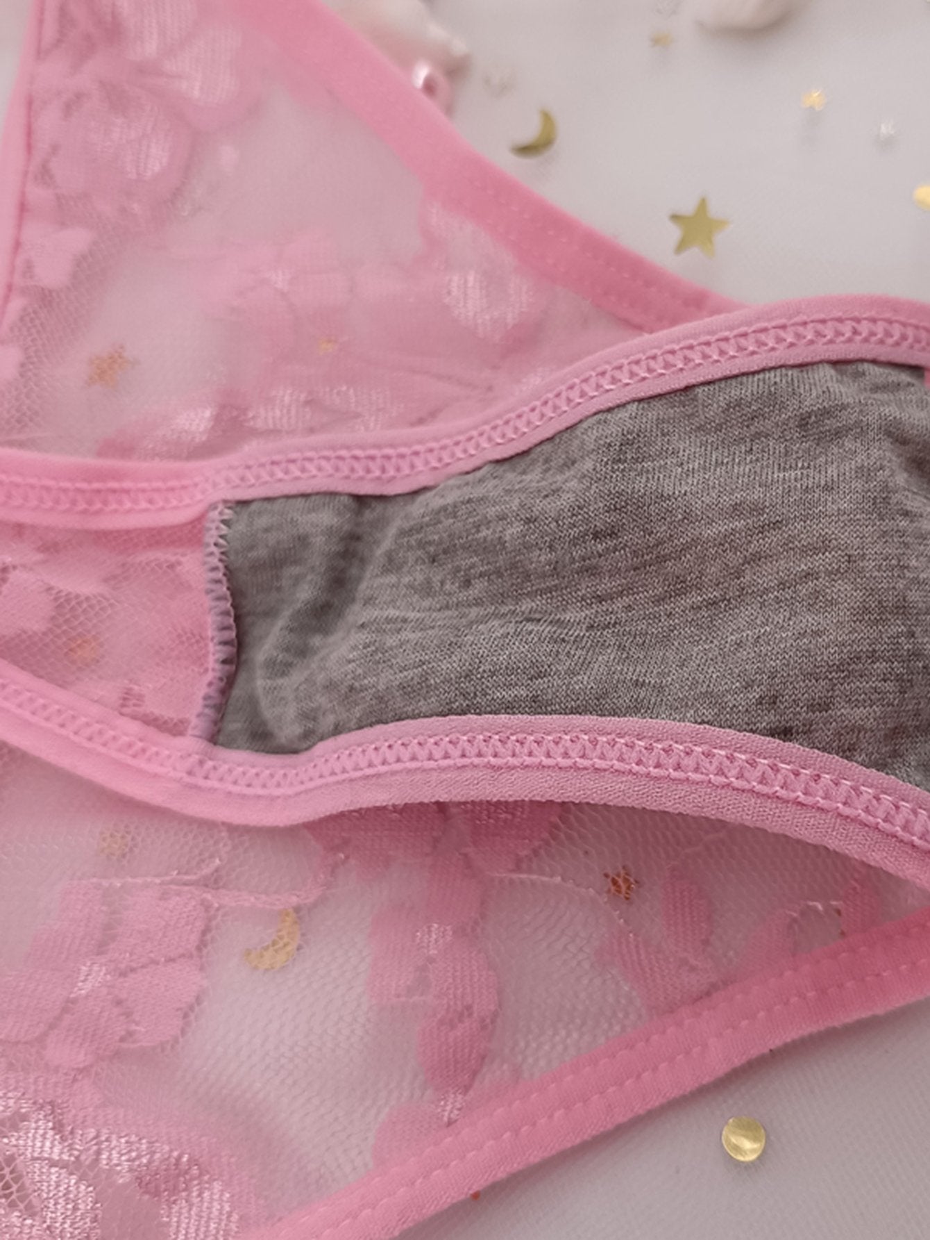 Seamless Floral Lace Thong Panties
