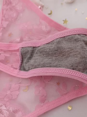 Seamless Floral Lace Thong Panties