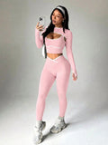 Seamless Cutout Crop Legging Set