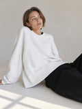 Oversized Mock Neck Pullover Sweatshirt