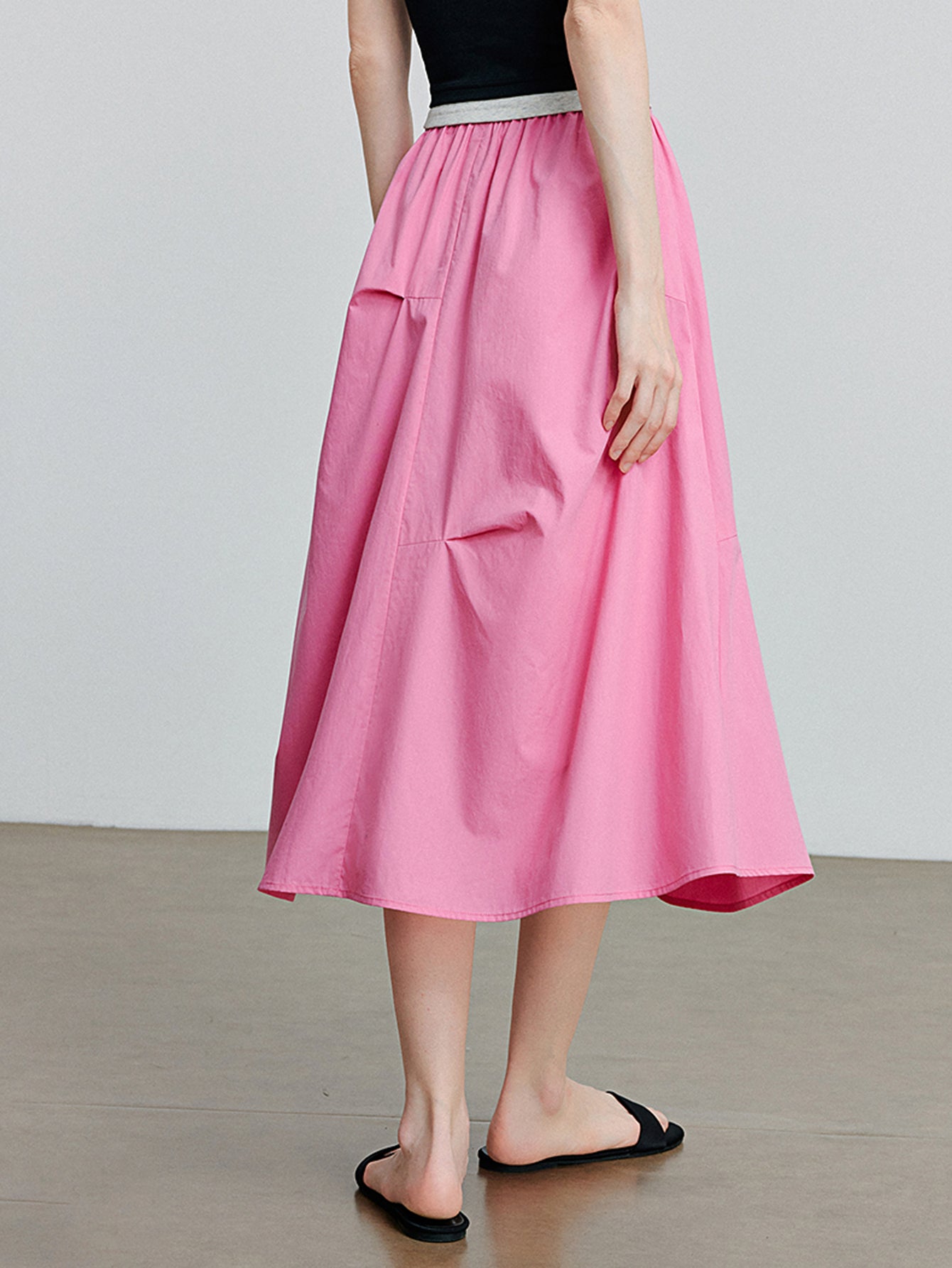 TOYOUTH High-Waisted Draped Modern Maxi Skirt