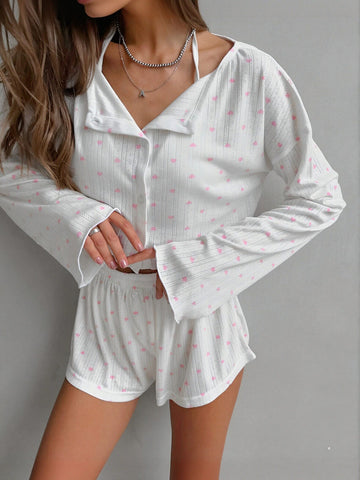 Soft Floral Ribbed Pajama Set