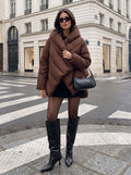 Oversized Quilted Wrap Puffer Jacket