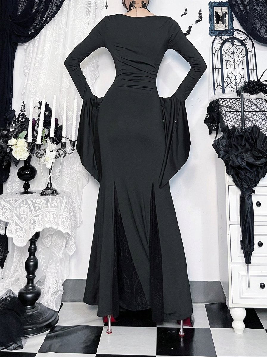 Gothic Flare Sleeve Lace Maxi Dress