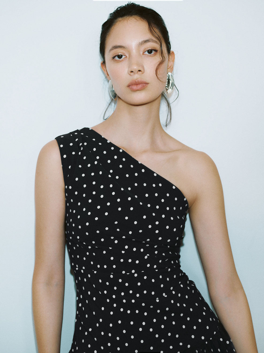 Urban Revivo One Shoulder A-Line Dresses-Black Print