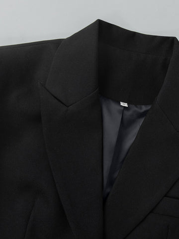 Elegant Lace Trim Fitted Blazer