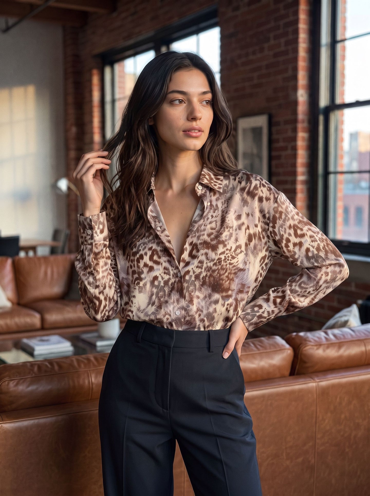Angela Taylor's Leopard Print Blouses