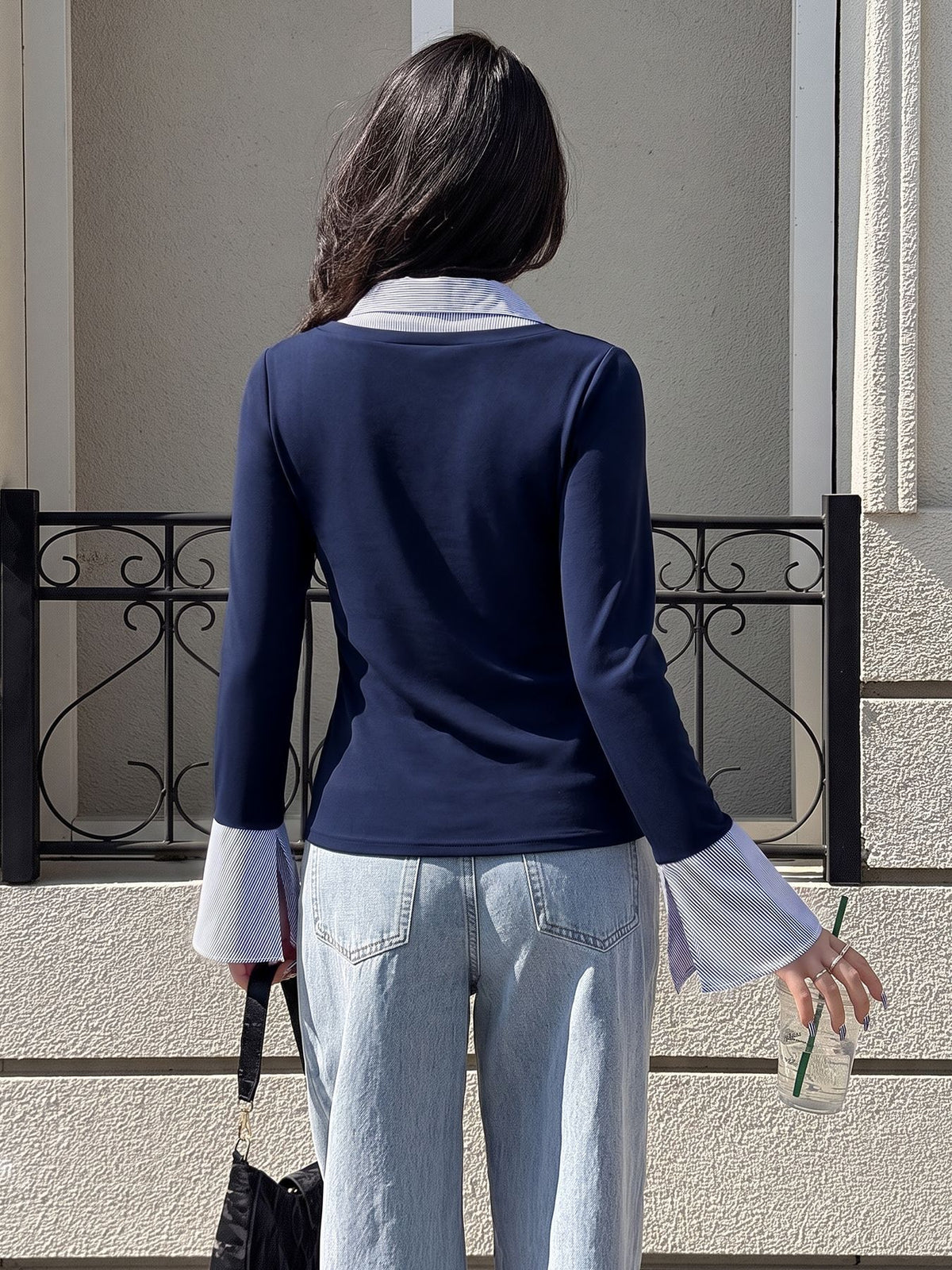 Layered Look V Neck T Shirt