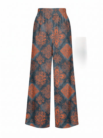 ALEXANDRA BALSAN's Orange Floral Print Pants