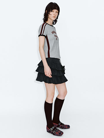Tiered Ruffle A-Line Mini Skirts