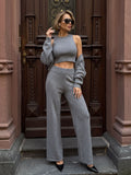 Cozy Sleeveless Crop Knit Set