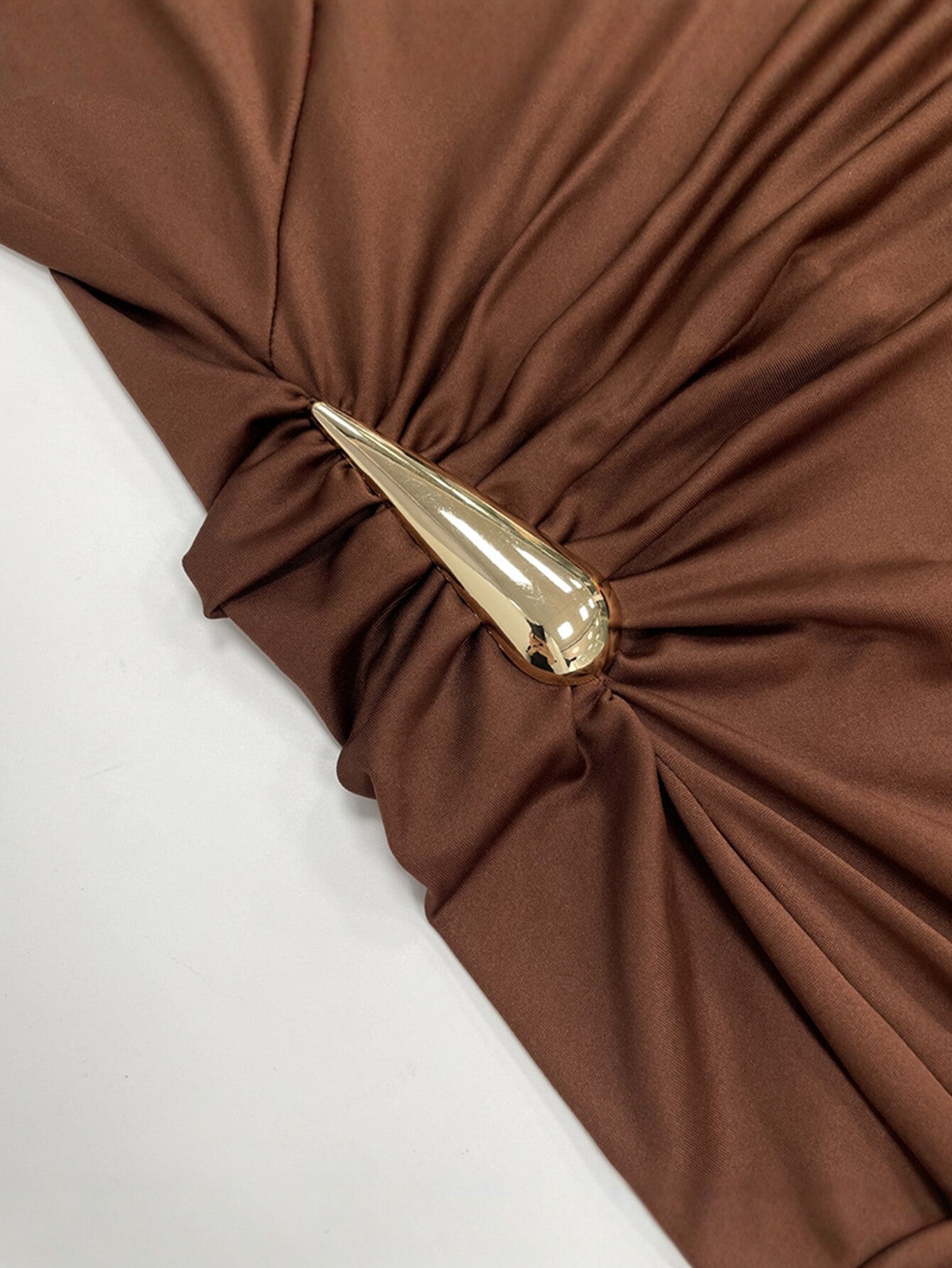 One Shoulder Draped Knot Modern Maxi Dress