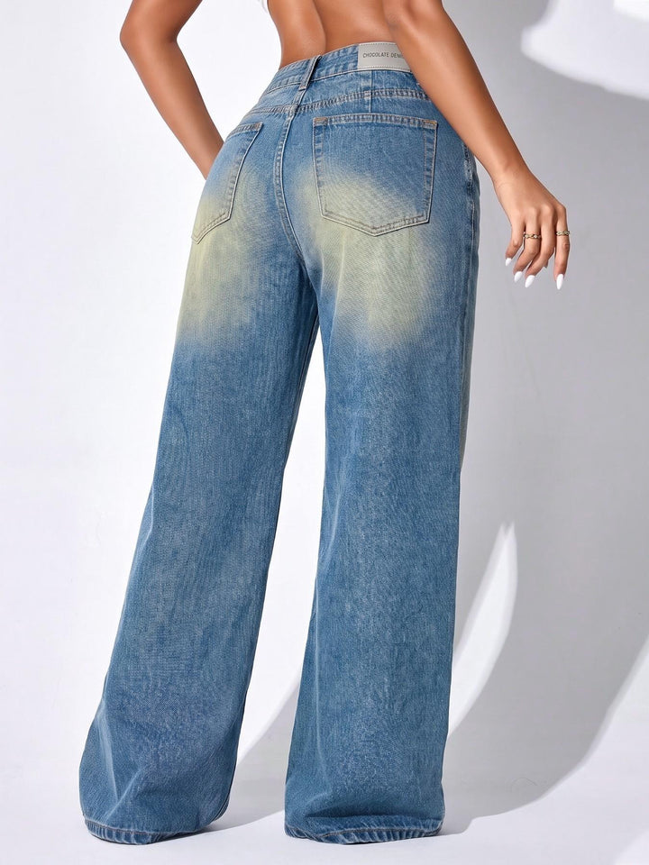 Comfortable Durable High Rise Wide Jeans
