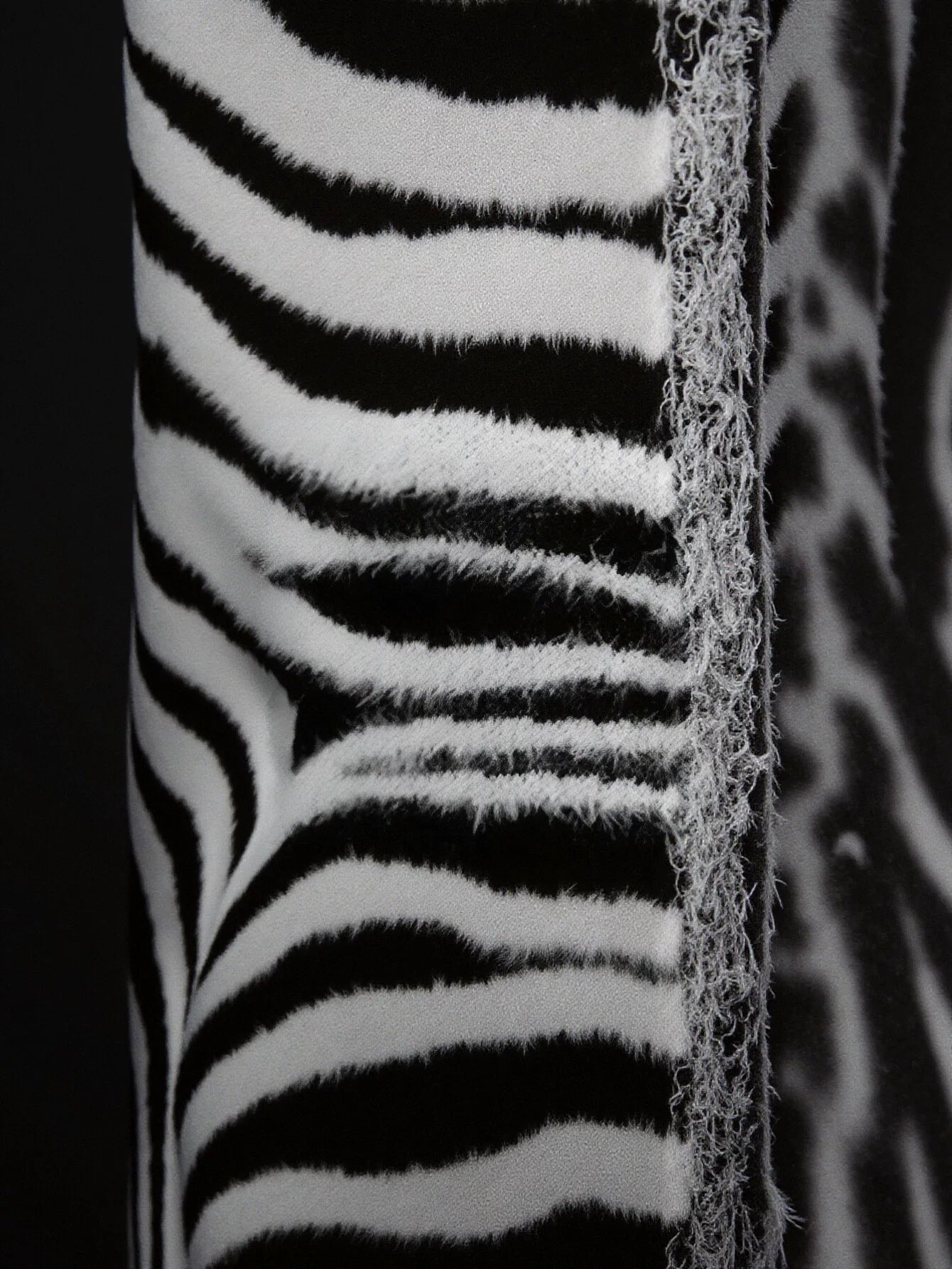 Fuzzy Zebra Print Button Sweater Vest