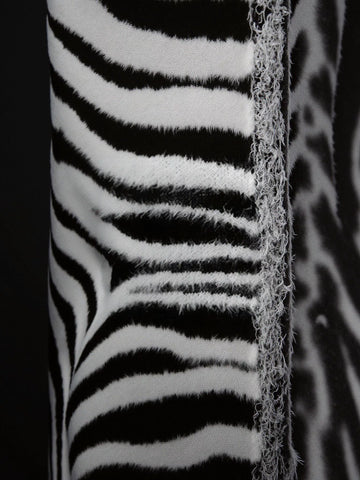 Fuzzy Zebra Print Button Sweater Vest