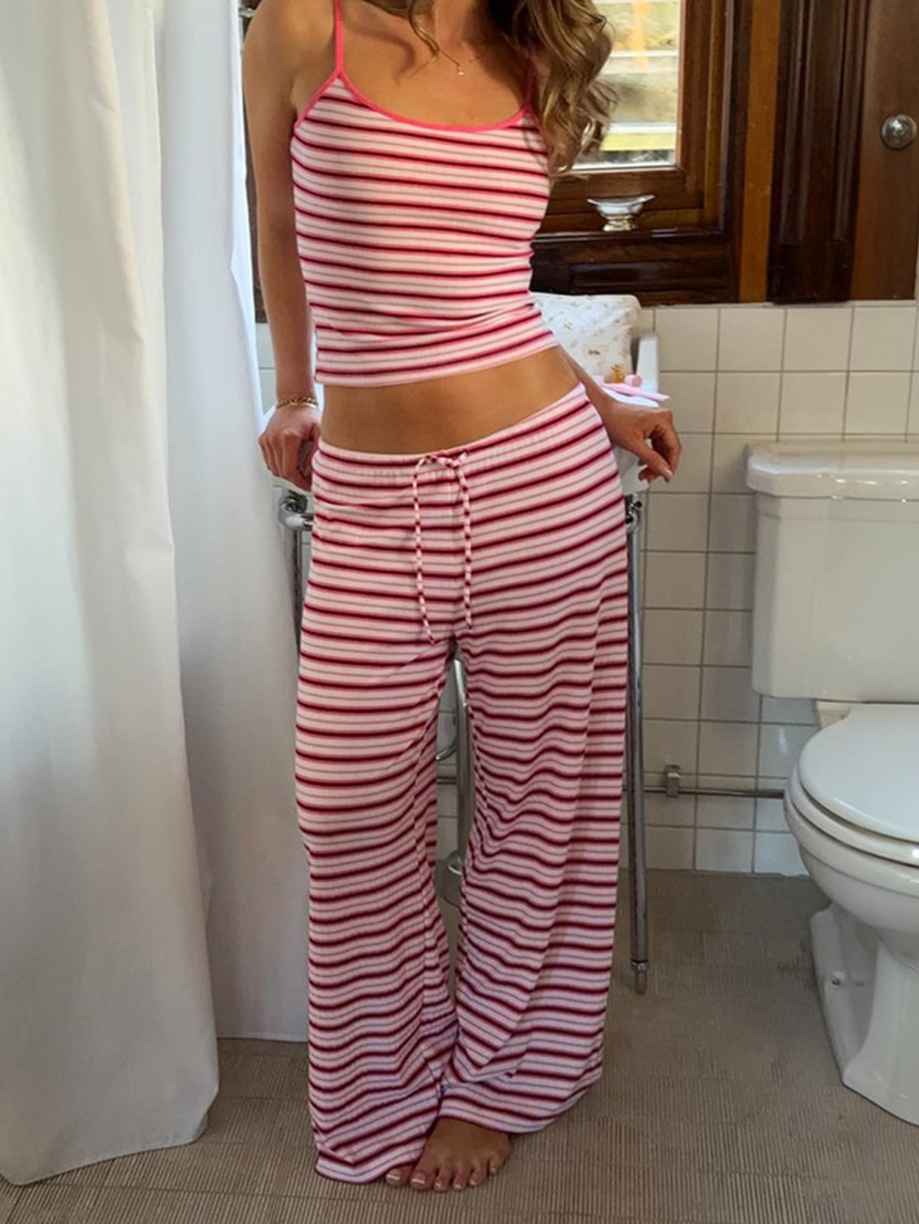 Cozy Striped Lounge Pants Set