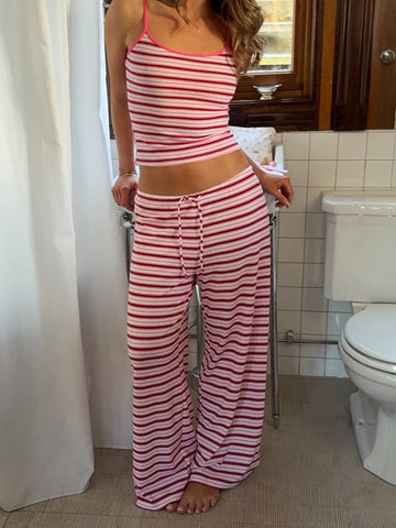 Cozy Striped Lounge Pants Set