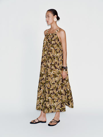 Urban Revivo Strappy Beaded Printed A-Line Midi Dresses