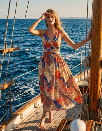 CORINNE
Floral Print V Neck A Line Midi Dress