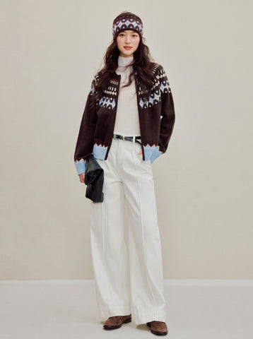 Cozy Fair Isle Zip Cardigan