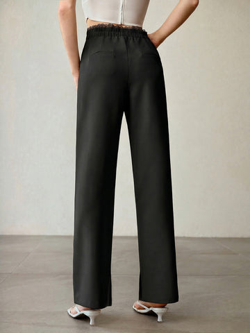 High Waisted Tailored Wide Leg Trousers