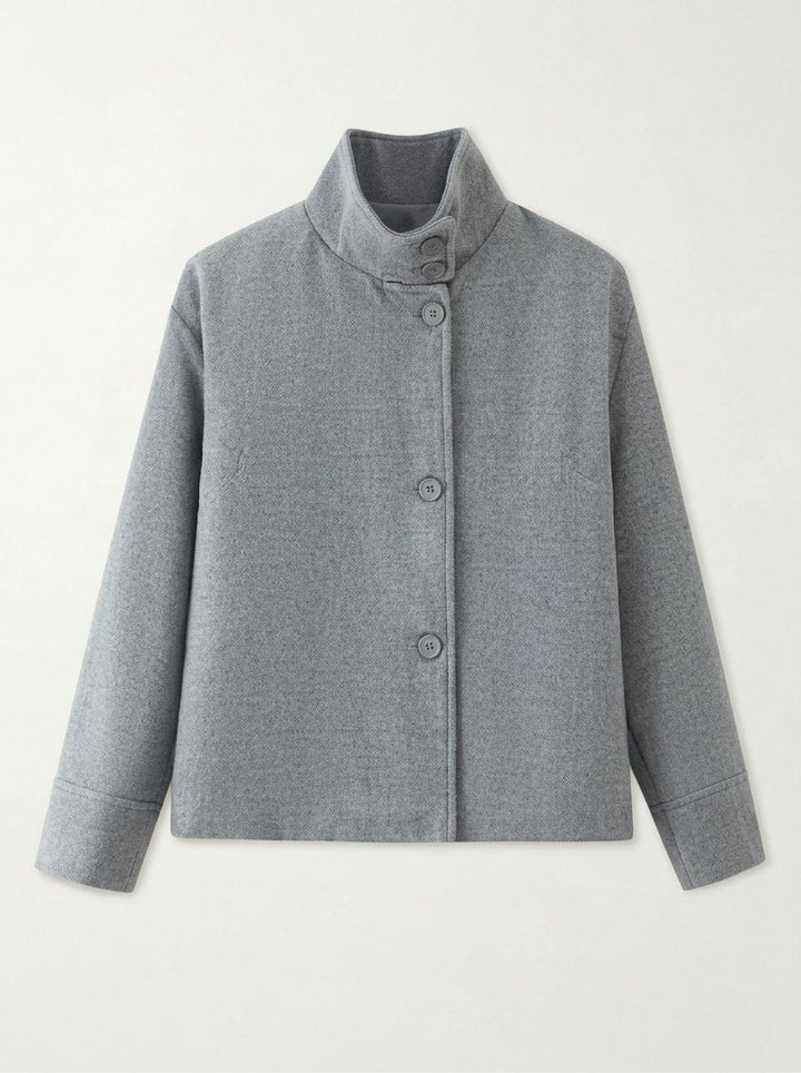 Minimalist Mock Neck Cropped Jacket