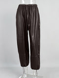 High Waisted Faux Leather Jogger Pants