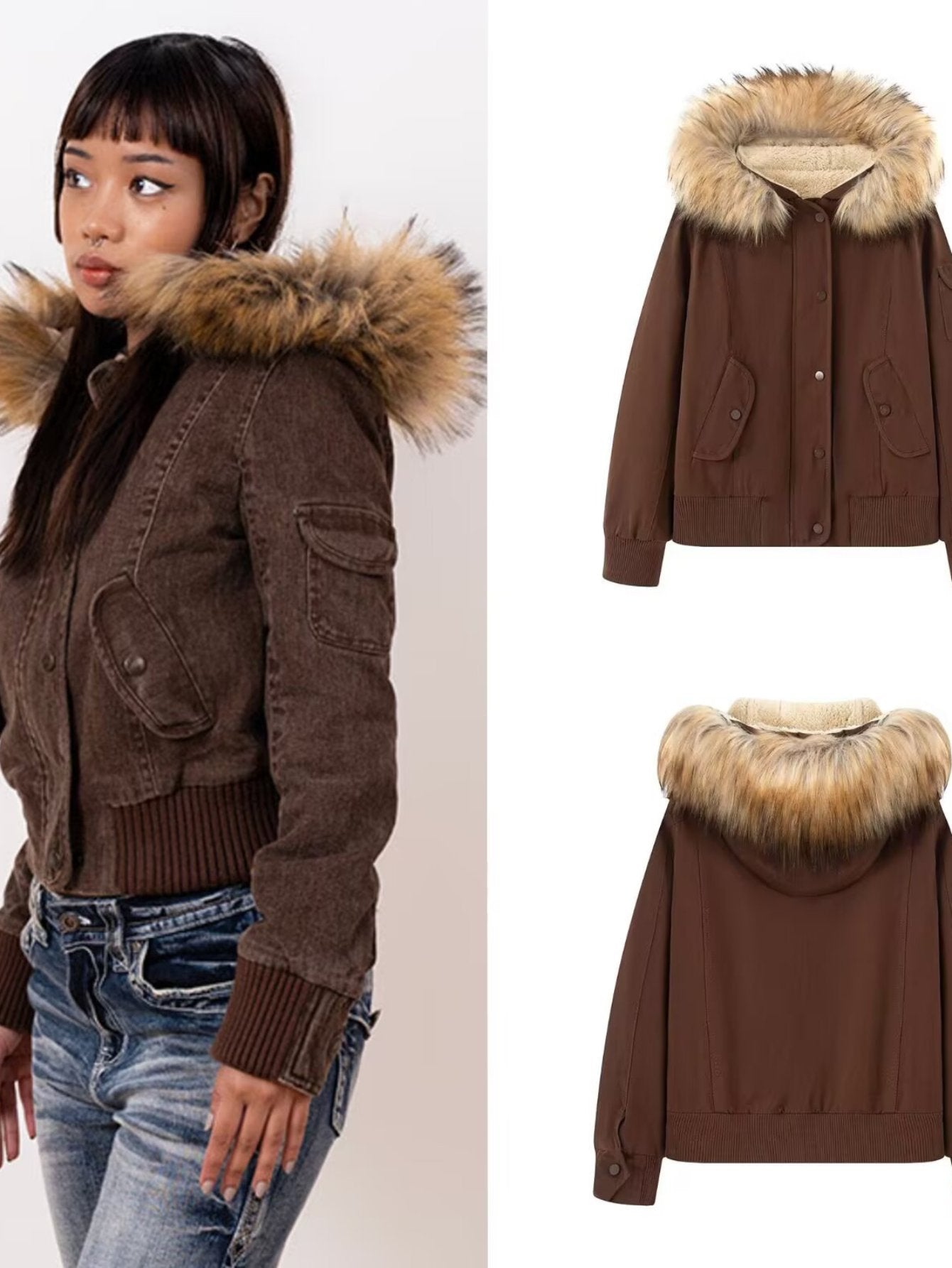 Faux Fur Lined Hooded Jacket