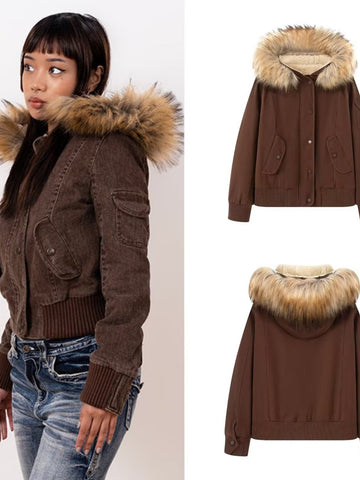 Faux Fur Lined Hooded Jacket