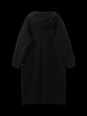 Cozy Ribbed Hooded Knit Cardigan