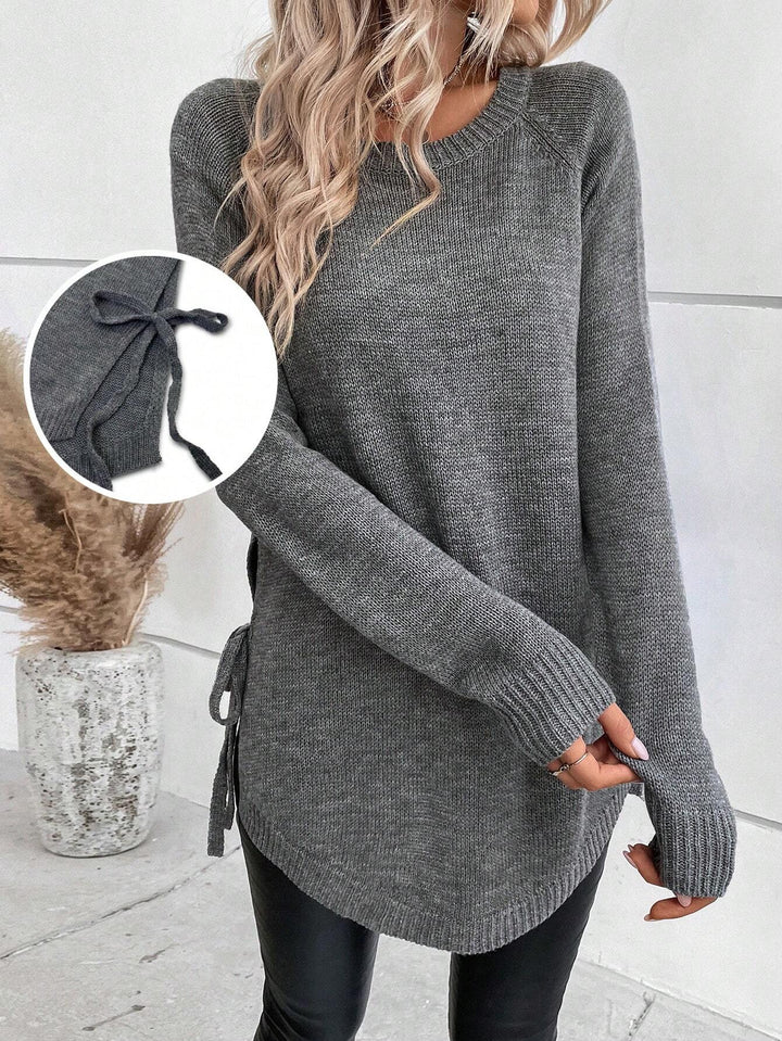 Cozy Side Tie Knit Sweater