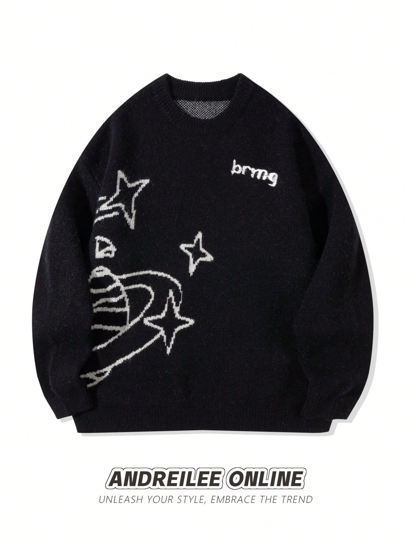 Oversized Graphic Planet Knit Sweater