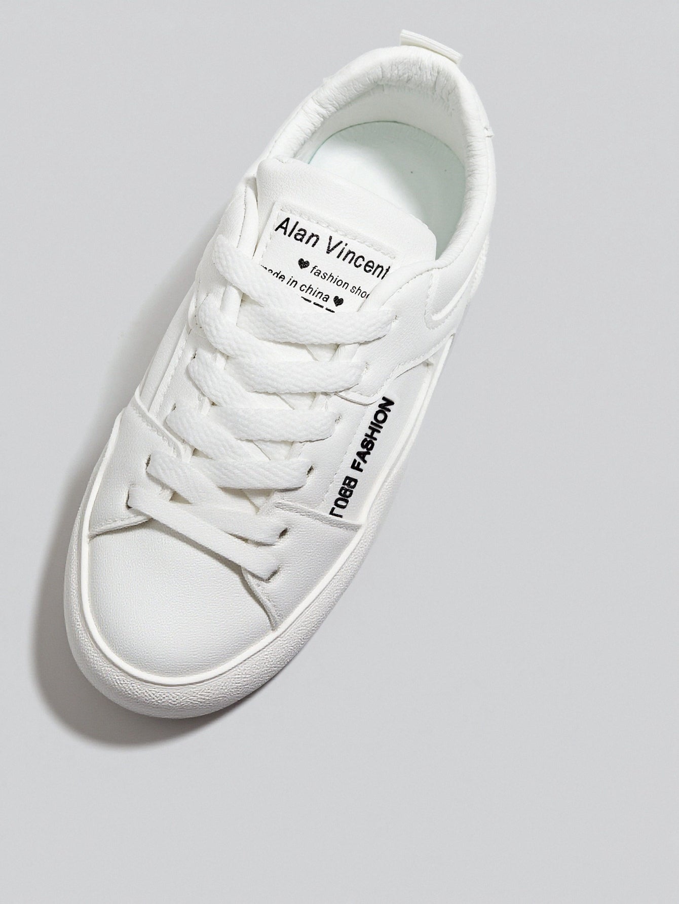 Platform Leather Upper Fashion Casual Shoes-White