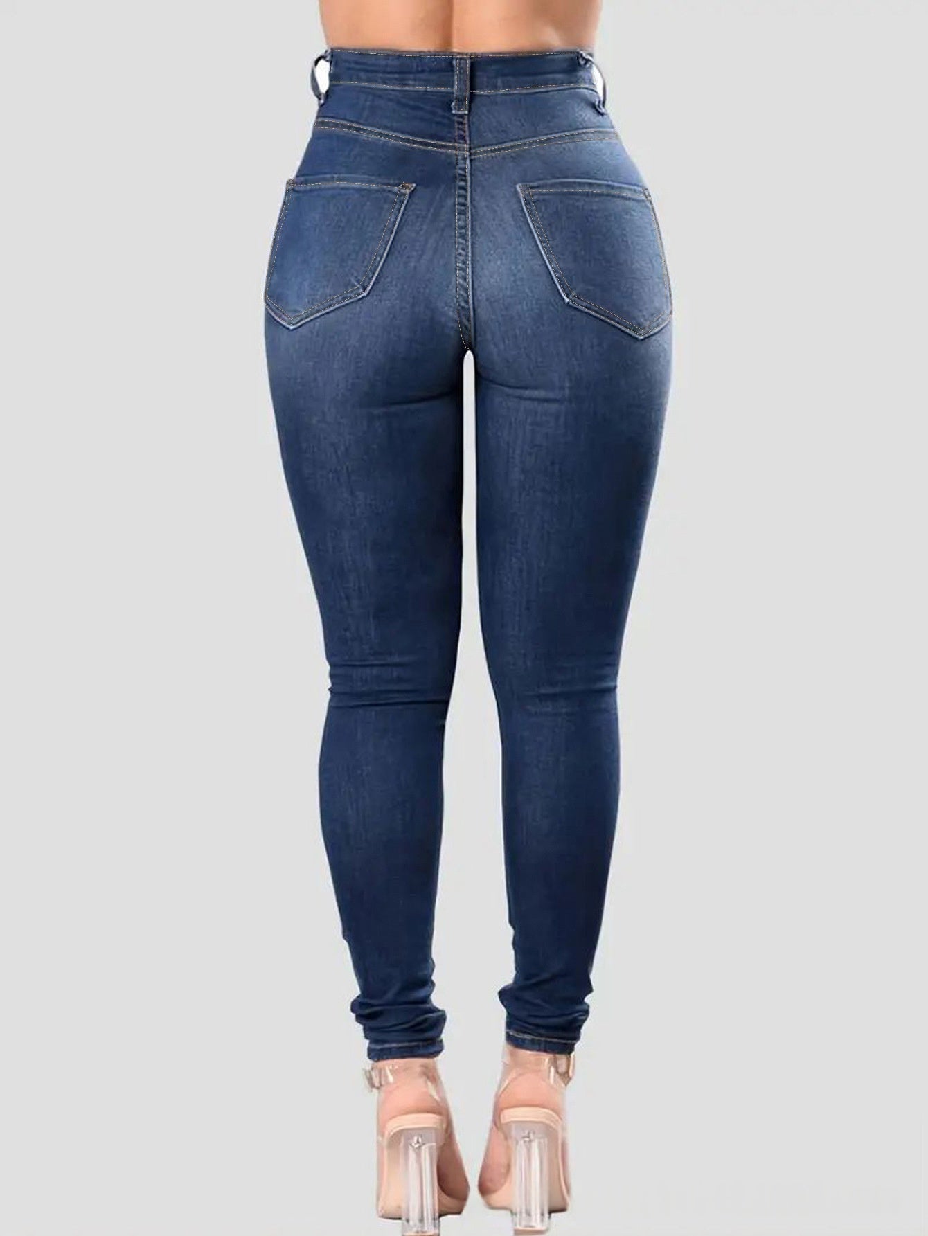 High Rise Distressed Skinny Jeans