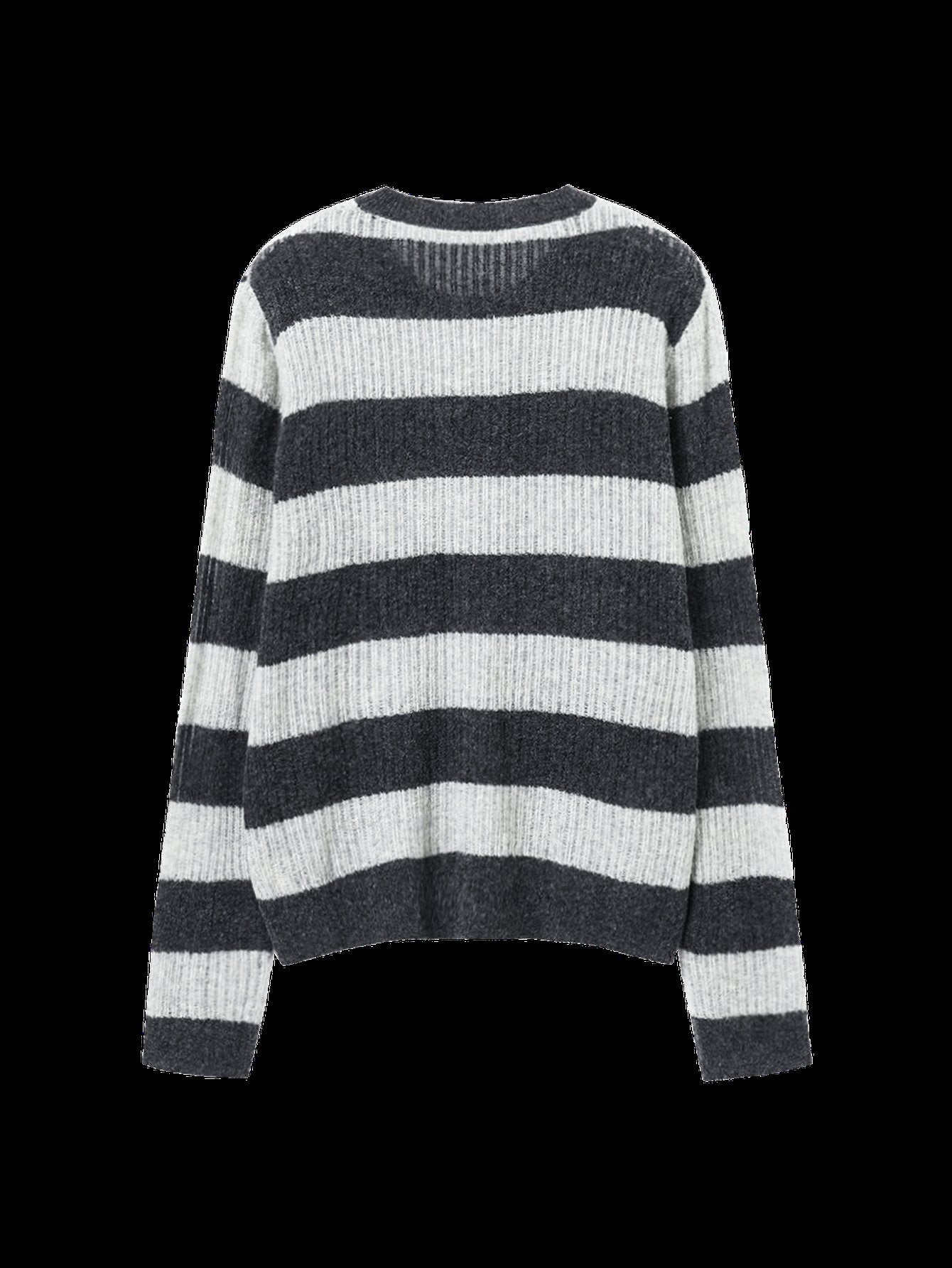 Cozy Striped Crewneck Knit Sweater