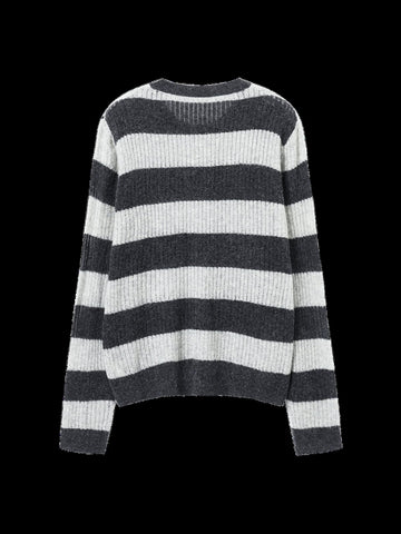 Cozy Striped Crewneck Knit Sweater