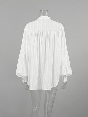 Oversized Textured Button Down Shirt