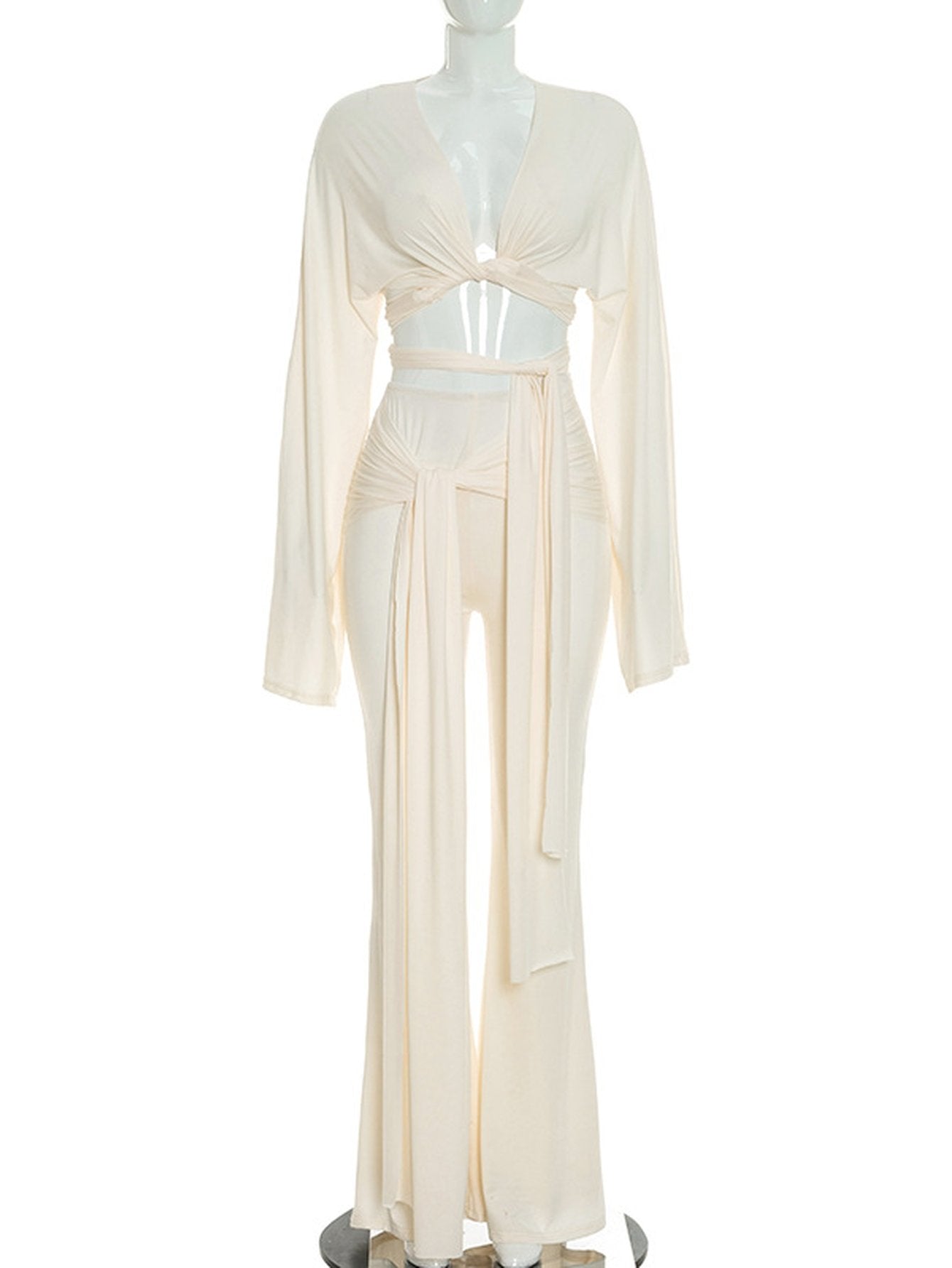 Sexy Wrap Tie Long Pant Set