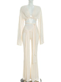 Sexy Wrap Tie Long Pant Set