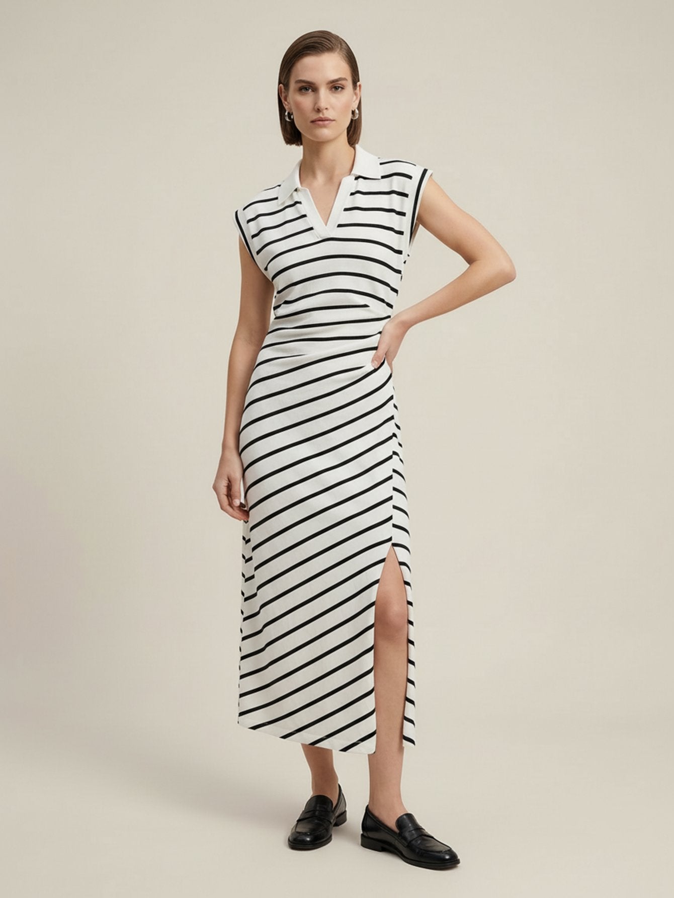 Sleeveless Striped Midi Dress