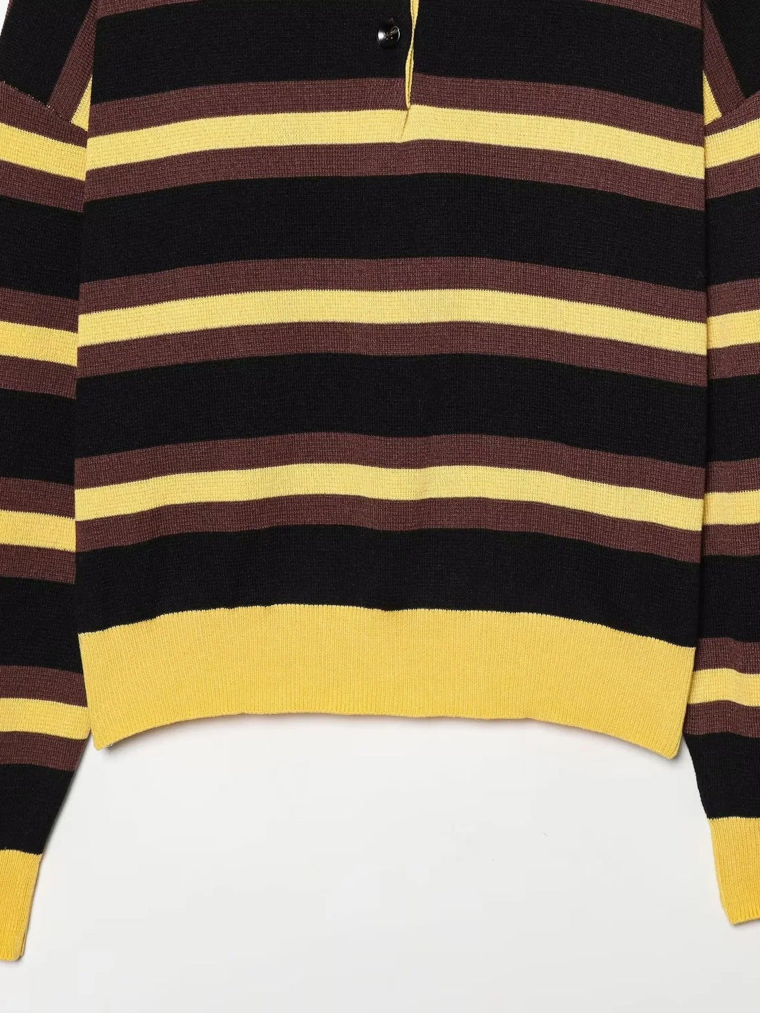 Oversized Striped Polo Collar Sweater