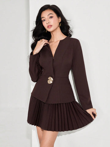 Elegant Pleated High Waist Mini Skirt