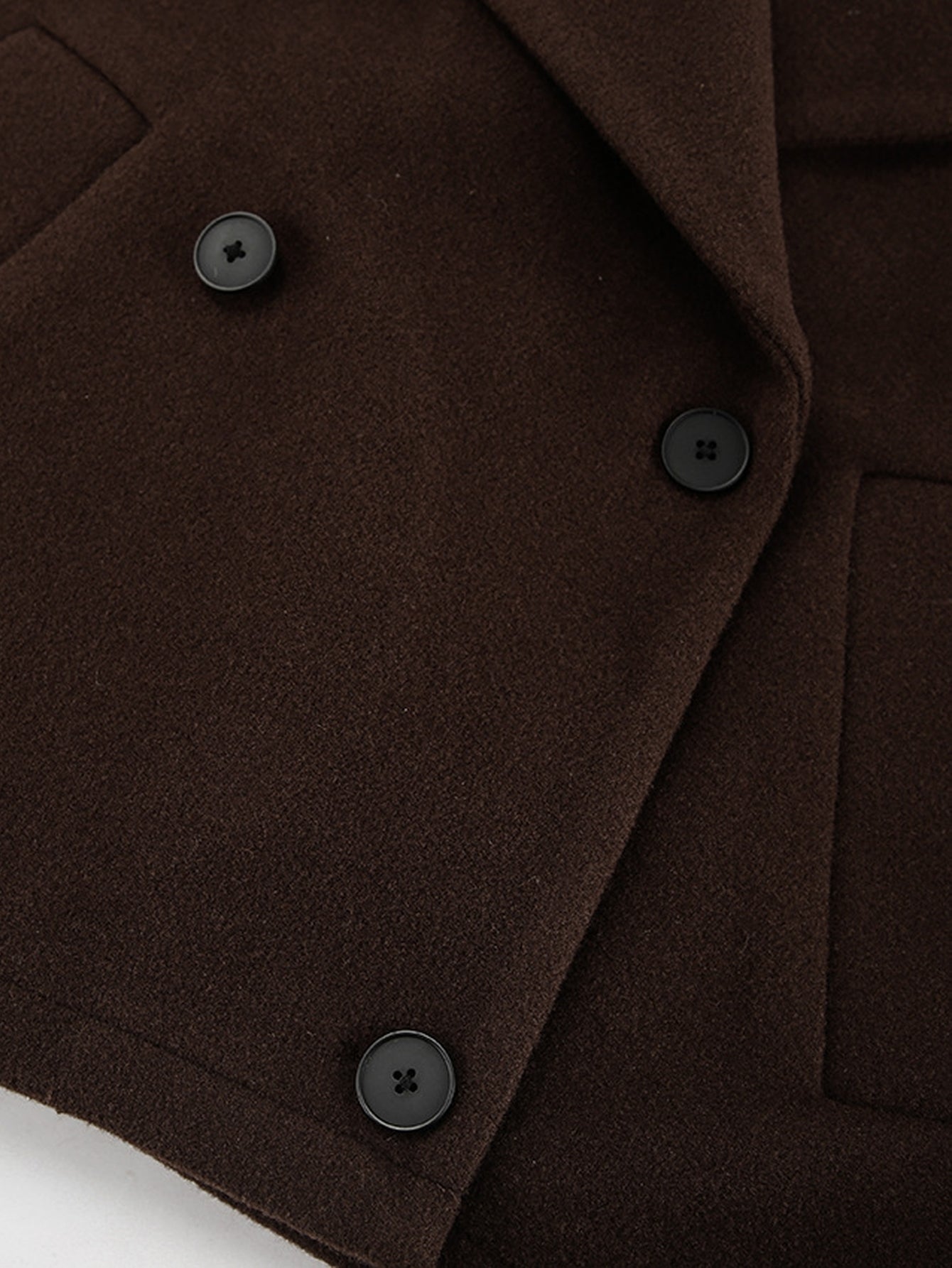 Brown Double Breasted Cropped Jacket