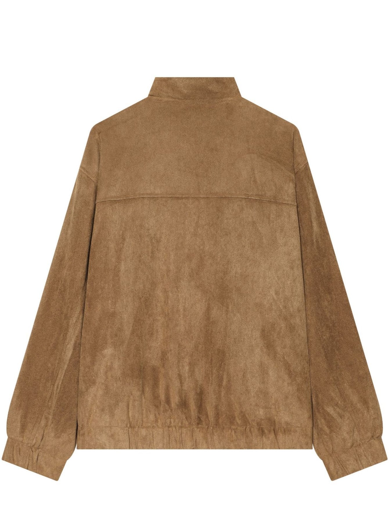 Oversized Faux Suede Bomber Jacket