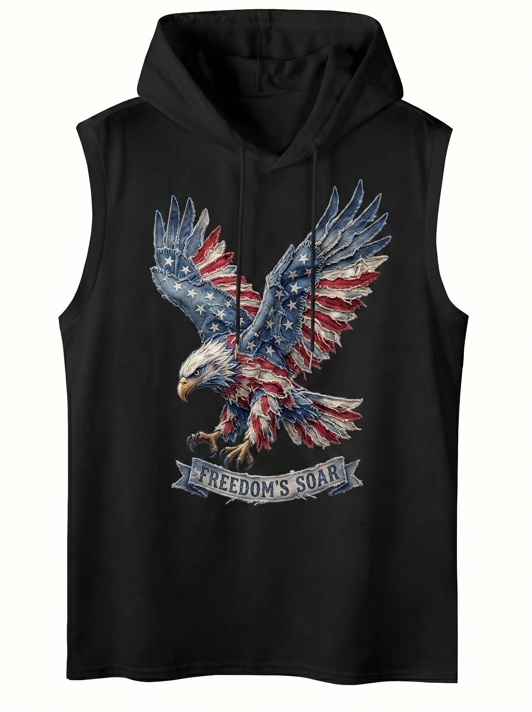 Graphic Eagle Print Hooded Tank