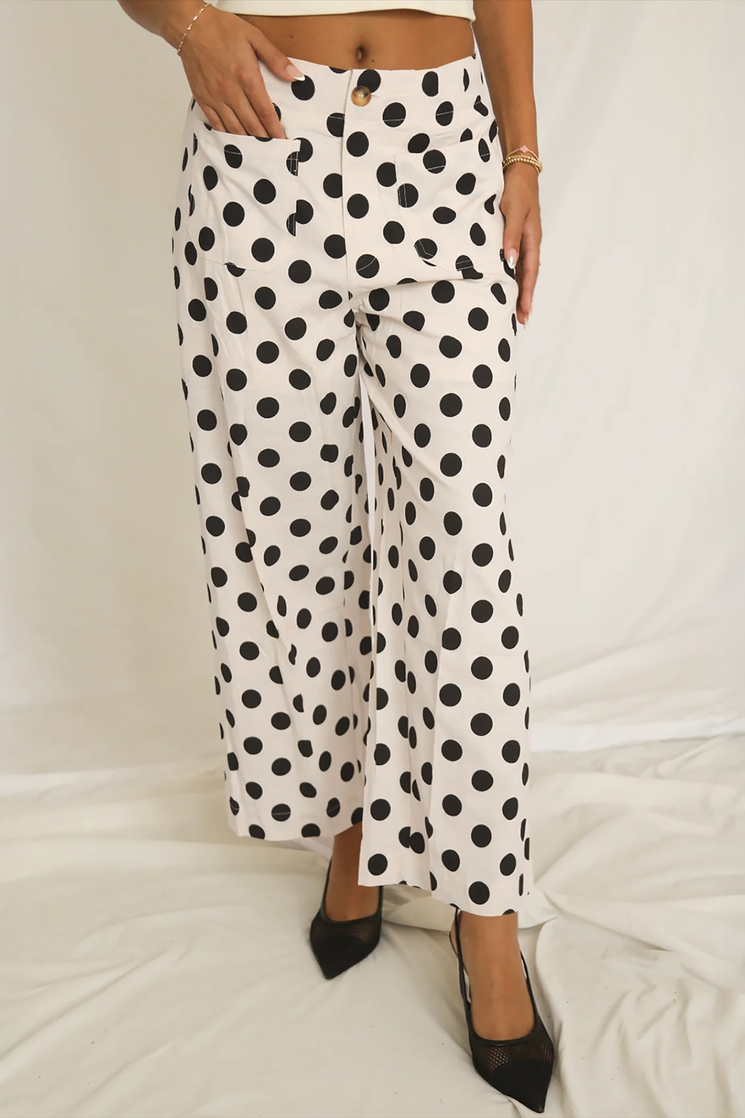 Polka Dot High Waisted Pants