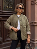 Quilted Button Down Bomber Jacket